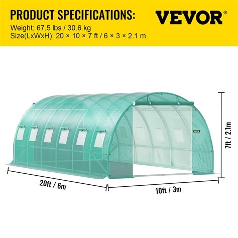 Vevor Walk In Greenhouse 20x10x7 Hot Planter House Gardening Galvanized Frame 687117054906 Ebay