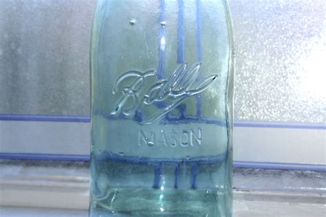 Antique Blue Ball Mason Jar Half Gallon 1896 To 1910 Triple L Logo