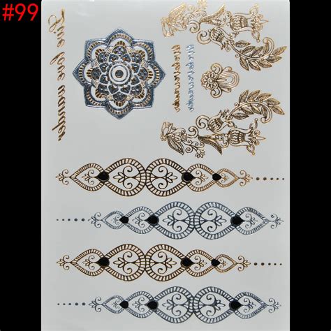 Hot Temporary Tattoo Gold Tattoo Flash Tattoos Leaf Tatoos Metallic Sex Products Jewelry Henna