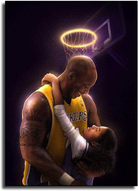 Kobe Bryant And Gigi Poster Nba Legends Canvas Print Wall Art Decor Fan Memorabilia T For