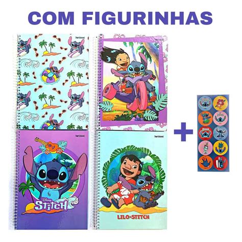 LILO STITCH Caderno 10 matérias 160 folhas Figurinhas Shopee Brasil