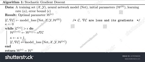 Vector Image Stochastic Gradient Descent Algorithm Stock Vector