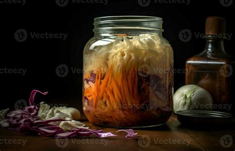 Salted Sauerkraut Jar Generate Ai Stock Photo At Vecteezy