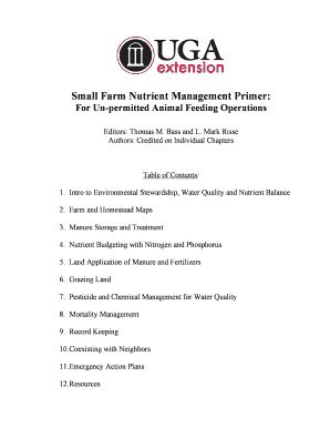 Fillable Online Small Farm Nutrient Management Primer Small Farm