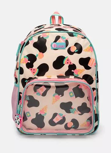 Morral Escolar Puket Estampada Feminina Infantil Color Off White Dise O