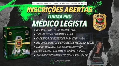 Inscrições abertas Turma PRO Médico Legista PC SP YouTube