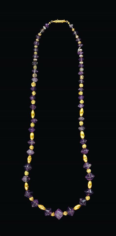 A Roman Gold And Amethyst Bead Necklace Circa 1st Century Bc 1st