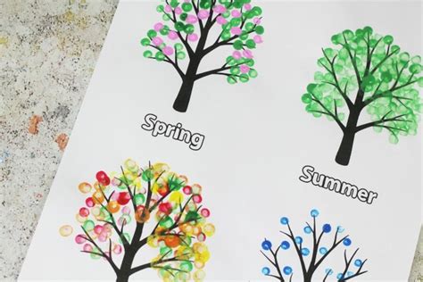 Four Seasons Tree Craft Free Template Crafts On Sea