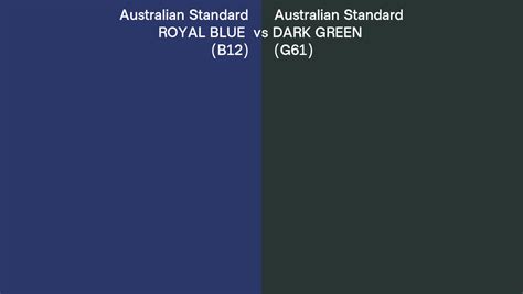 Australian Standard Royal Blue Vs Dark Green Side By Side Comparison