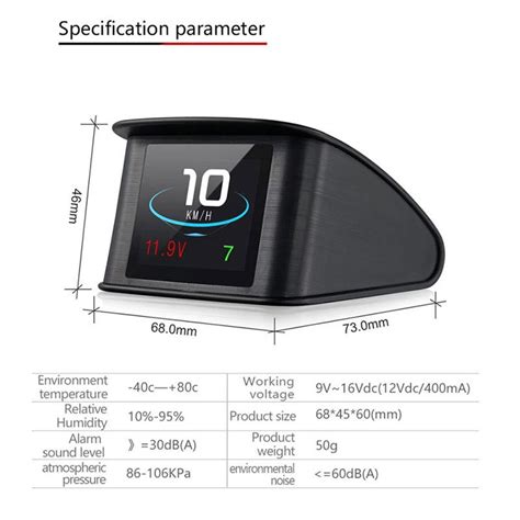 Veloc Metro Universal Inteligente Digital Para Carro Hud T Preto