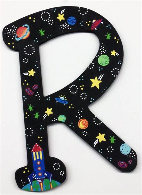 Space Out Hand Painted Wooden Wall Letters Outer Space Etsy In 2020