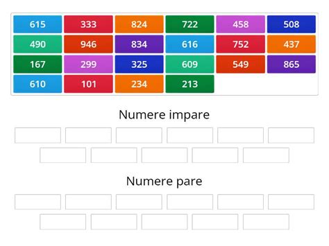 Numere Pare Numere Impare 0 1000 Group Sort