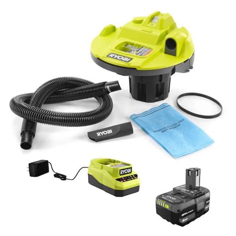 Ryobi One 18v Cordless 5 Gal Wetdry Vacuum Kit With 1 14 In Hose