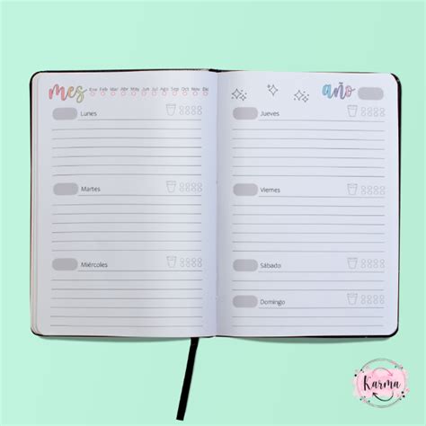 Agenda Semanal Perpetua Imprimible Color Karma Encuadernaci N