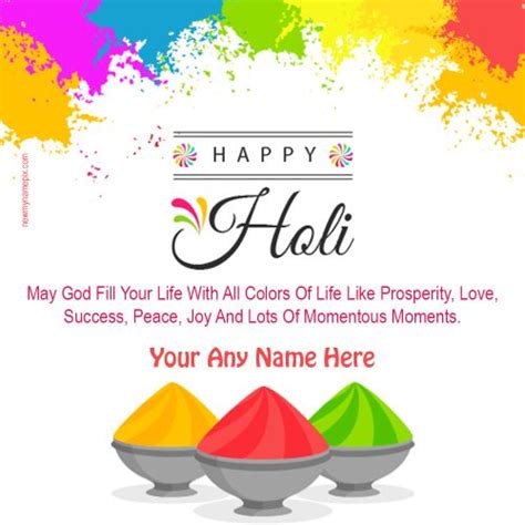 2024 Write Name On Happy Holi Color Greeting Photo Making