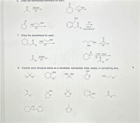 Solved Draw The Hemiacetal Hemiketal For Eacn Draw The Chegg