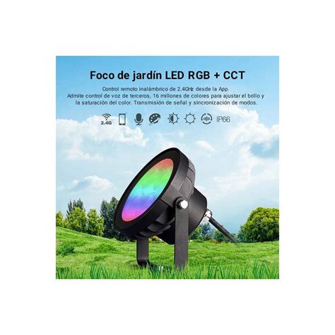 Proyector LED de jardín inteligente 18W RGB CCT a 220V FUTC09 IP66