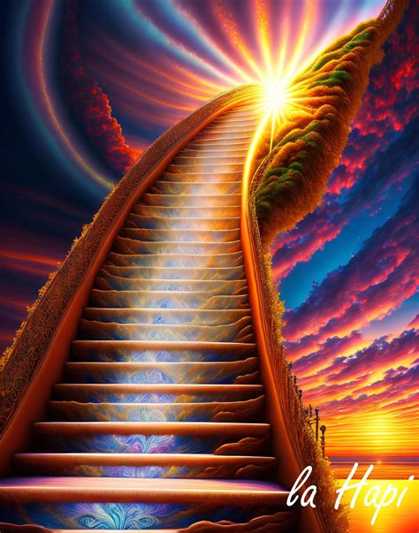 Stairway to Heaven Painting Canvas Wall Art Unique Home Decor Spiritual ...