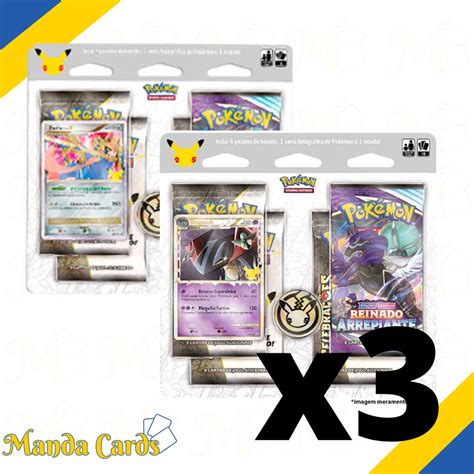 6 Quadri packs Celebrações Blister Quadruplo Pokémon Especial 25 Anos