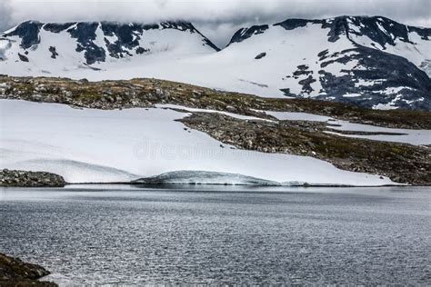 Veobrean Glacier Seen From Glittertind Mountain Jotunheimen Nat Stock