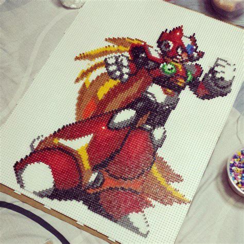 Megaman X Zero Perler Bead Art Bead Sprite Bead Art