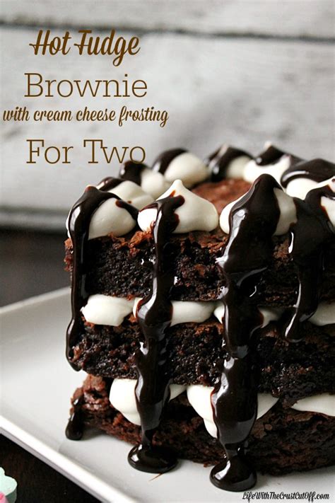 Hot Fudge Brownies With Cream Cheese Frosting For Two