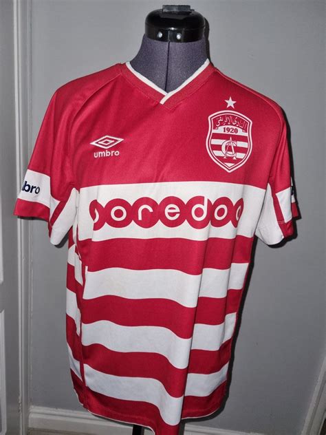 Club Africain Home Football Shirt Sponsored By Ooredoo