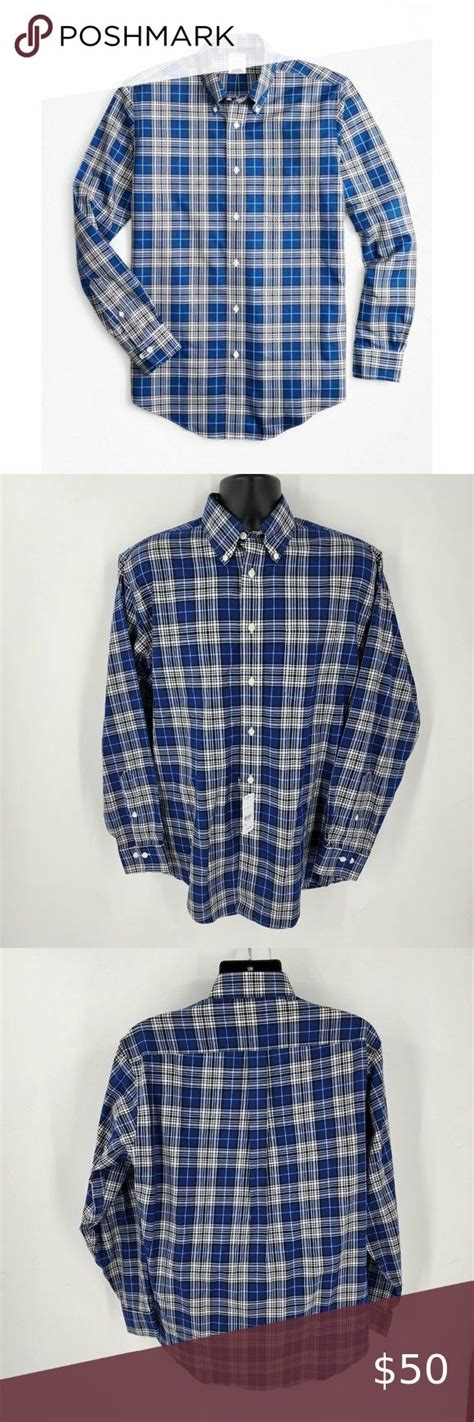 Brooks Brothers Men S Non Iron Madison Fit Blue Tartan Sport Shirt Sz M