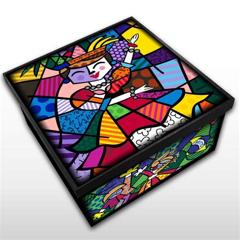 Caixa M Dia Romero Britto Madeira Mdf Mr Rock Artes Pl Sticas