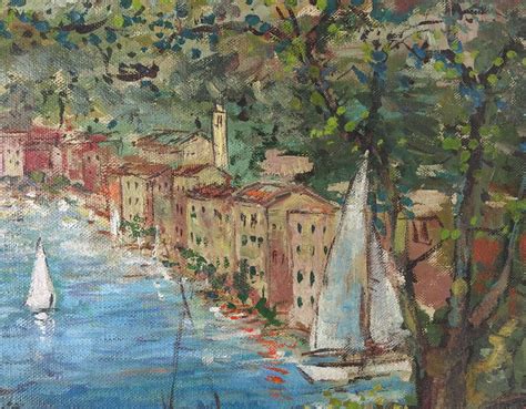 Quadro Dipinto Olio Su Tela Firmato Michele Cascella Portofino