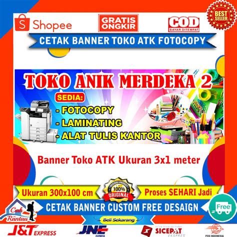 Jual Percetakan Custom Cetak Spanduk Banner Backdrop Usaha Jual Atk