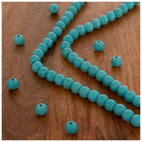 Round Imitation Turquoise Bead Strand Hobby Lobby