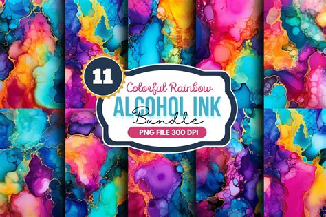 Colorful Rainbow Alcohol Ink Backgrounds Graphic By Regulrcrative