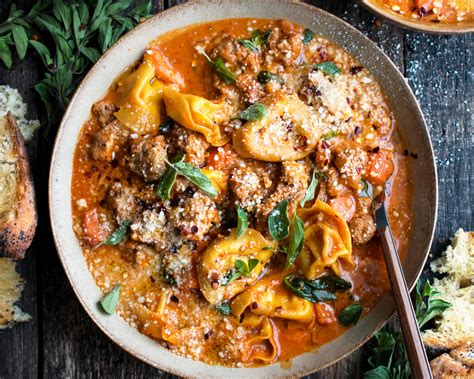 Creamy Tortellini Soup With Sausage Spinach The Original Dish