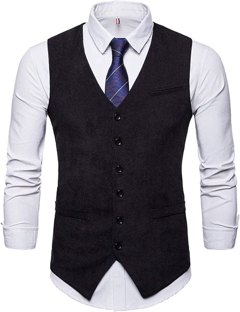 Alovelycloud Mens Corduroy Suit Vest Mens Formal Wedding Dress Vests