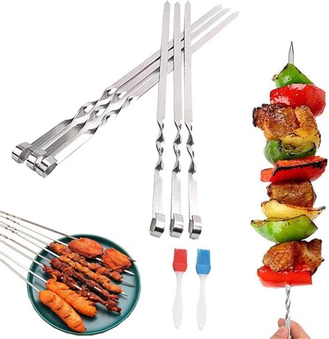 Amebleak Pi Ces Brochettes De Barbecue En Acier Inoxydable Metal