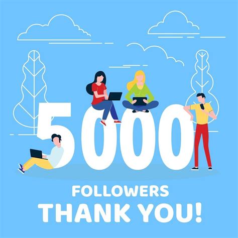 Thank You 5000 Followers Numbers Postcard Congratulating Gradient Flat