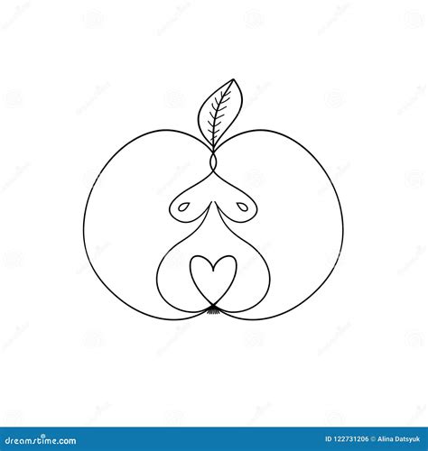 Naked Woman In An Apple Eve Erotica Stock Vector Illustration Of Design Isolated