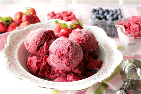 Healthy Low Sugar Mixed Berry Sorbet