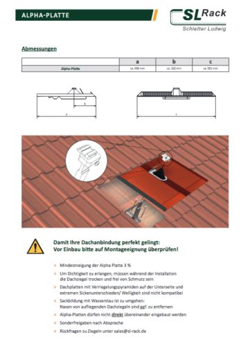 Er Set Alpha Platte Sl Rack Solardachplatte Mit Dachhaken Farbe