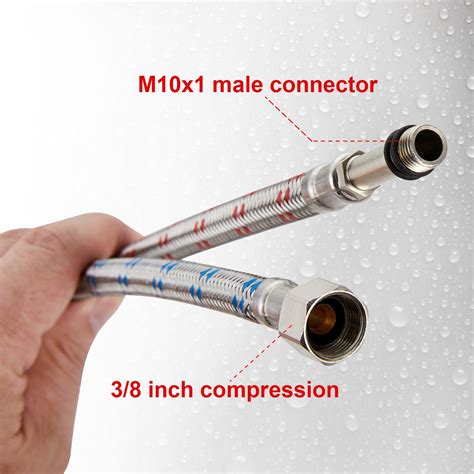 Midanya 32 Inch Long Faucet Connector Braided Stainless Steel Supply Midanya