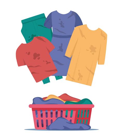 Dirty Clothes With Stains Apparel Heap With Stains In Basket