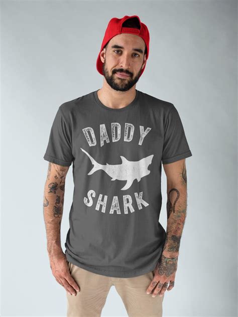 Mens Daddy Shark T Shirt Shark Shirts Matching Daddy Tshirt Fathers