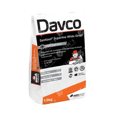 SIKA DAVCO Superfine White Grout 1 5Kg Kims Tiling Supplies