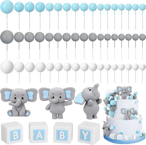 Amazon Mocsicka Boy Elephant Baby Shower Edible Cake Topper 10