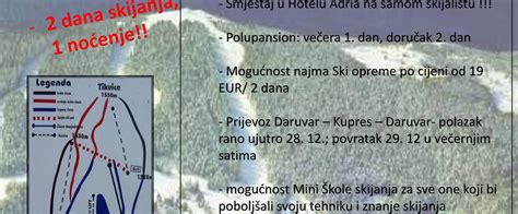 Plan Ski izleta na Skijalište Kupres Sportska zajednica Grada Daruvara