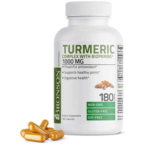 Turmeric Complex With Bioperine® 60 Capsules Herbs And Herbal Extracts Bronson Vitamins