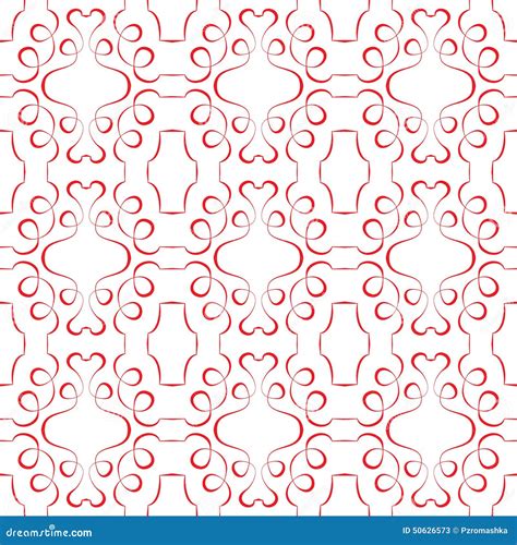 Vector Seamless Red Pattern On A White Background Wallpaper Stock