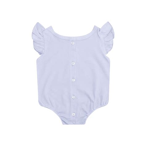 Happybiri Girl Rompers Fully Combed Cotton White Md Textile Blank