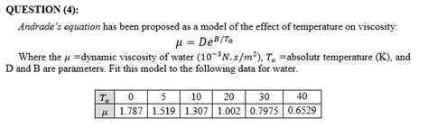 Solved Question Andrade S Equation Has Been Proposed As Chegg